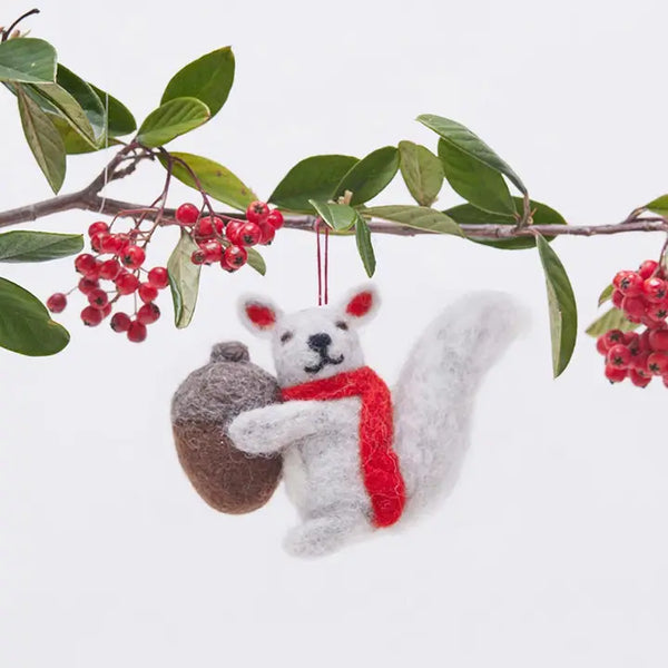 rockflowerpaper Squirrel Felt Ornament, #212-9948