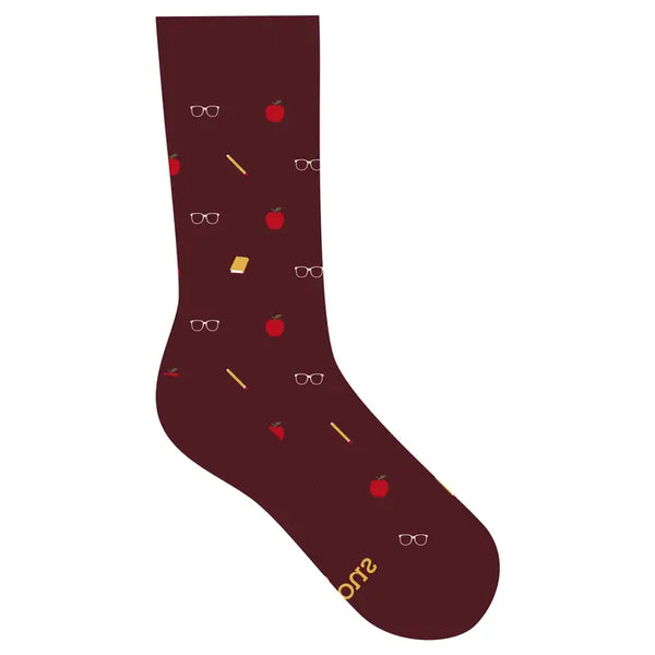 Conscious Step: Socks That Give Books (Red Apples, Pencils, and Glasses)