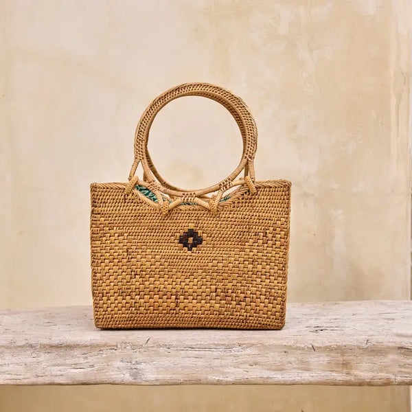 Winding Road - Ata Vine Square Tote Handbag, Ata Sq Tote
