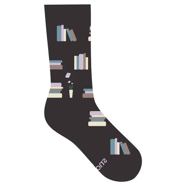Conscious Step Socks That Give Books (Gray Bookshelves)