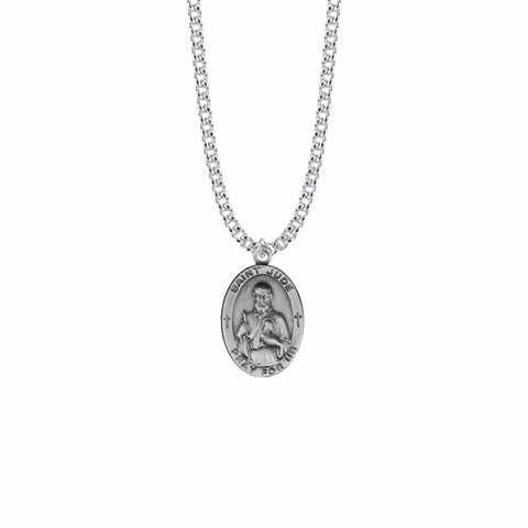 Singer 1 Inch Pewter Oval Saint Jude Medal, Patron Saint of Hopeless Causes and Desperation