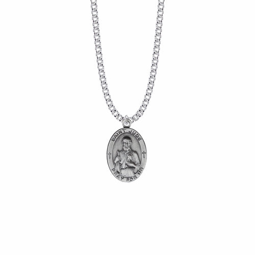 Singer 1 Inch Pewter Oval Saint Jude Medal, Patron Saint of Hopeless Causes and Desperation