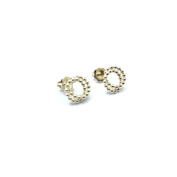 Erin Gray-Circle of Friends Beaded Stud Earrings -Gold Filled-Waterproof