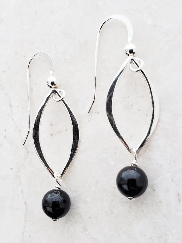 Sosie Designs Sterling Silver Lotus Petal Crystal Earrings: Mystic Black