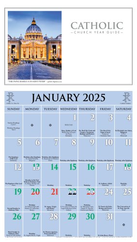 2025 Catholic Wall Calendar: Church Year Guide