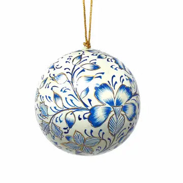 Global Craft Handpainted Ornaments, Blue Floral IX04MSX9038-S3