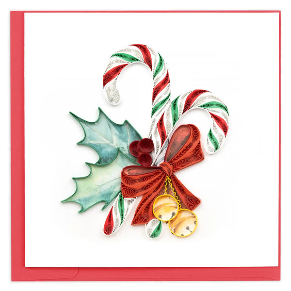 Quilling Card Quilled Candy Canes large Christmas card (New 2023), #6019