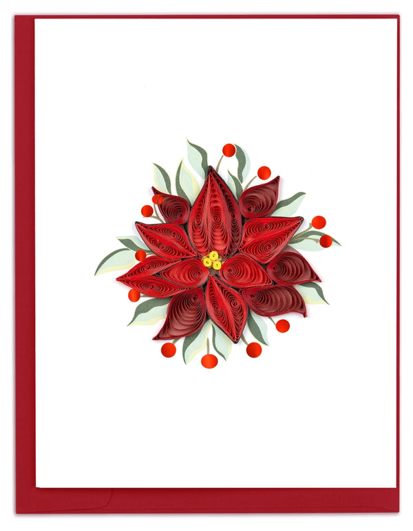 Quilling Card Winter Botanicals Small Card: Poinsettia, #0034A