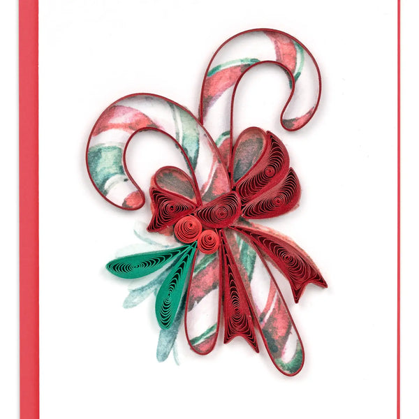 Quilling Card Candy Canes Gift Enclosure Mini Card #5003