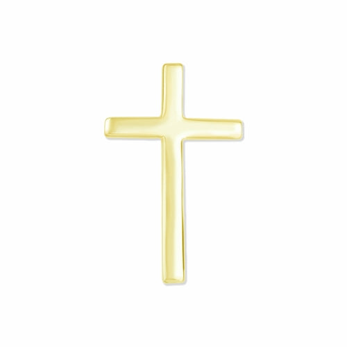 Singer 3/4 Inch Polished Gold Plated Sterling Silver Cross Pin With Spring Loaded Quality Clutch