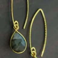 Sosie Designs Vermeil Marquis Labradorite Teardrop Earrings, #5441