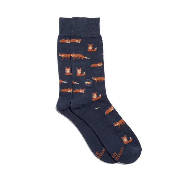 Conscious Step Crew socks that Protect Foxes MEDIUM / MPRK005