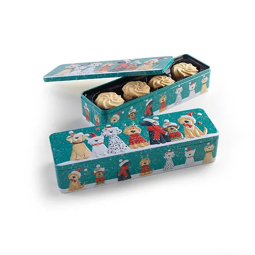 Farmhouse Biscuits, Christmas Dog Tin, Lemon & Orange Swirl Biscuits