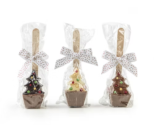 Sparkle Tree Stirrurs: White chocolate, dark chocolate, milk chocolate