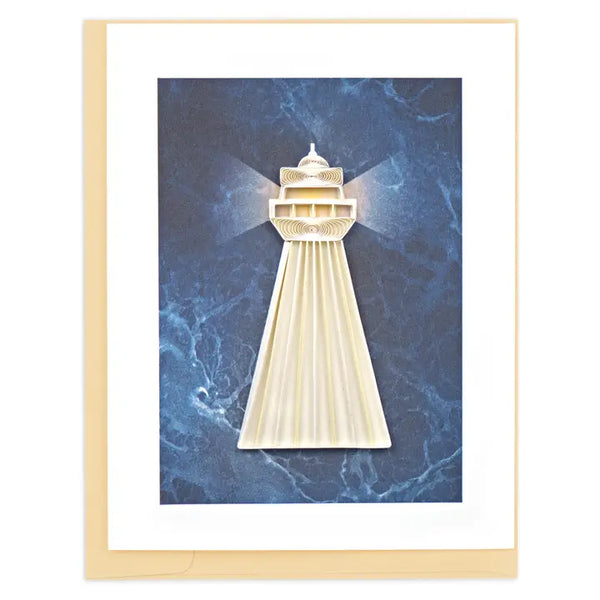 Quilling Card Nautical small notecard, lighthouse, 0026C
