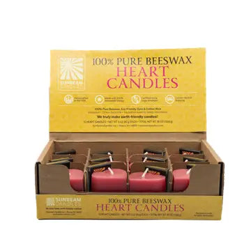 Sunbeam Beeswax Small Heart candles PINK