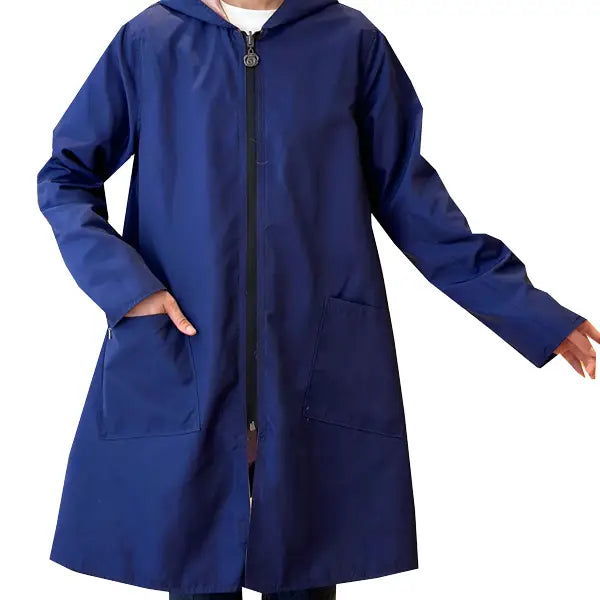 Winding Road Purple / Blue Zipper Hooded Rain Coat – Abstract Collection