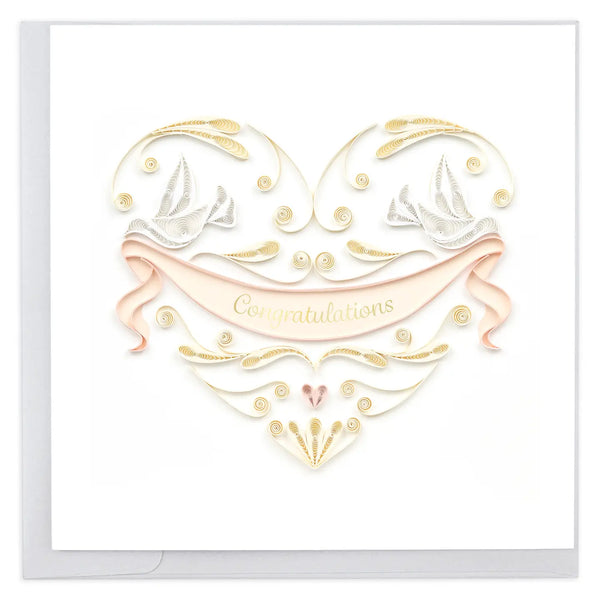 Quilling Card Wedding Doves Large card #265