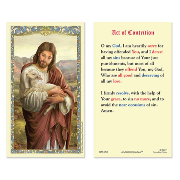 CBC Act of Contrition Prayer Card