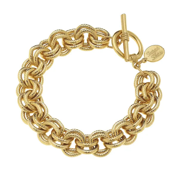 Susan Shaw Gold Double Link Chain Bracelet 2495g