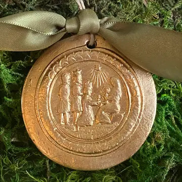 Rouge 225-Hand Brushed Gold Leaf Three Kings Christmas Ornament