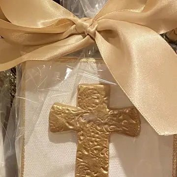 Rouge 225-Gold Gilded Cross Canvas Art
