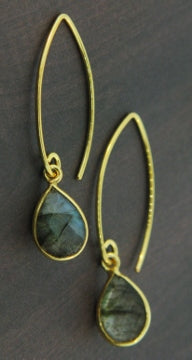 Sosie Designs: VERMEIL MARQUIS LABRADORITE TEARDROP EARRINGS