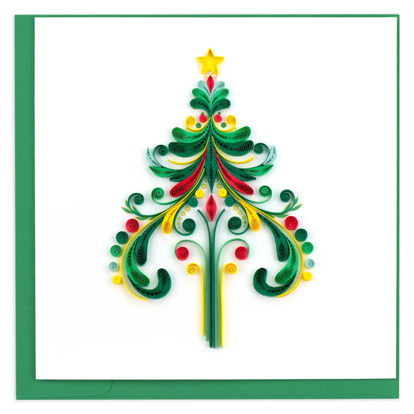 Quilling Card Ornate Christmas Tree large card, #681