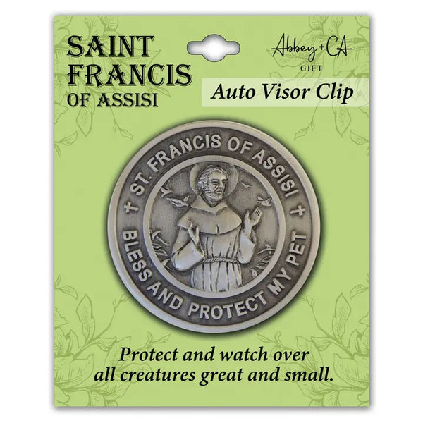 Abbey & CA Gift-St. Francis Visor Clip-KVC442