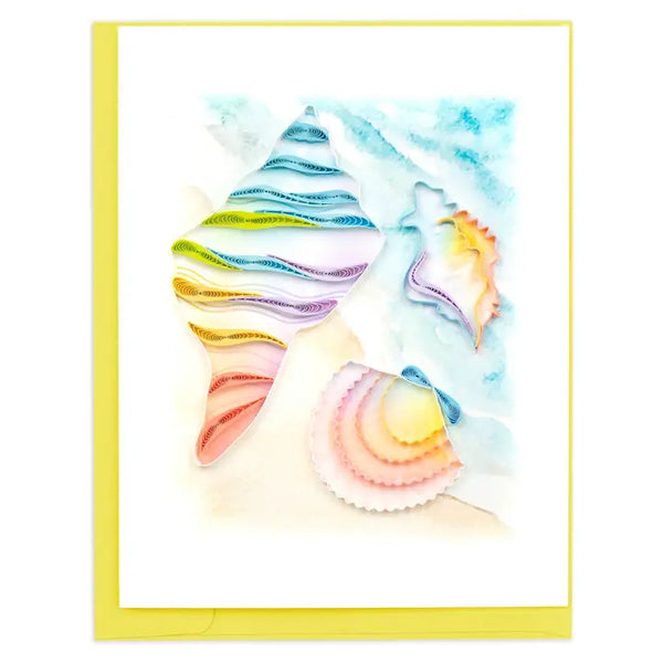 Quilling Card Seashell Conch small notecard, #0027C
