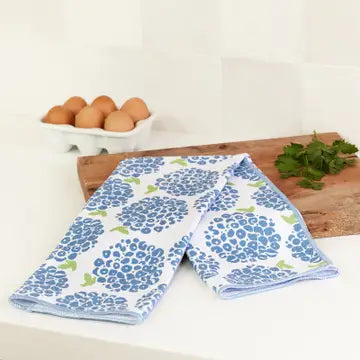 Rockflowerpaper -Hydrangea White Blu Kitchen Tea Towel-213-8367