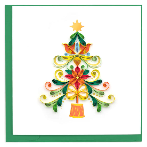 Quilling Card Turtle Doves Christmas Tree large card, #6025