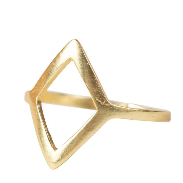 Ten Thousand Villages  Open Diamond Brass Ring 6893280