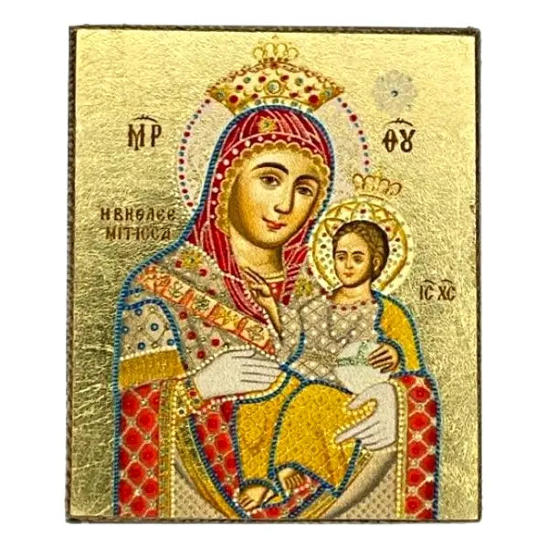 Virgin Mary of Bethlehem Silk Screen Icon Freestanding