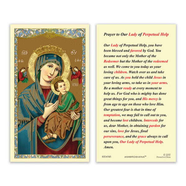 CBC Perpetual Help Prayer Card, Laminated