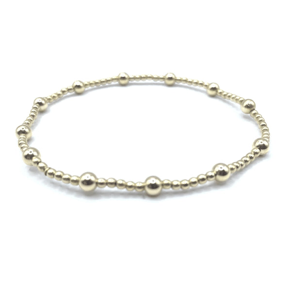 Erin Gray 2mm Gold Filled Waterproof Karma Bracelet (with Twelve 4mm)