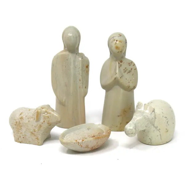 Global Crafts Holy Family Soapstone Nativity 5-piece set KSANAT4-5