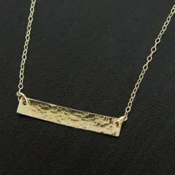 Sosie Designs Gold Filled Hammered Bar Necklace, #6319