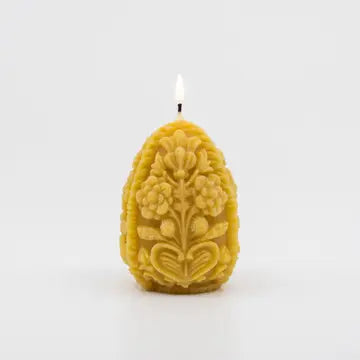 Sunbeam Candles Beeswax Carved Egg