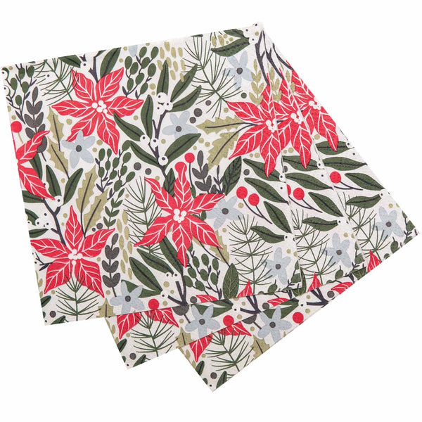 rockflowerpaper Holiday Poinsettia Paper Napkins, Pack of 20, #200-9824