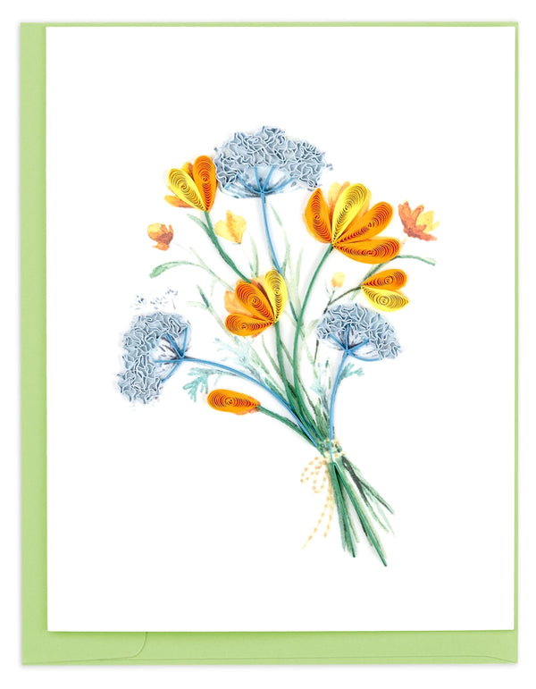 Quilling Card Wild Flower small notecard, 0032B