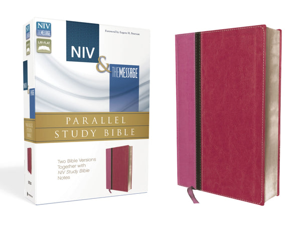 Parallel Study Bible-PR-NIV/Message, Orchid/Raspberry Leathersoft