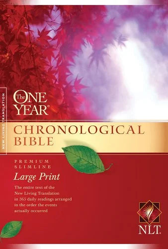 One Year Chronological Bible-NLT-Premium Slimline Large Print-Red