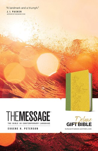 Message Deluxe Gift Bible Sunlight/Grass Leather-Look