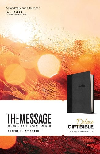 Message Bible black leather-look