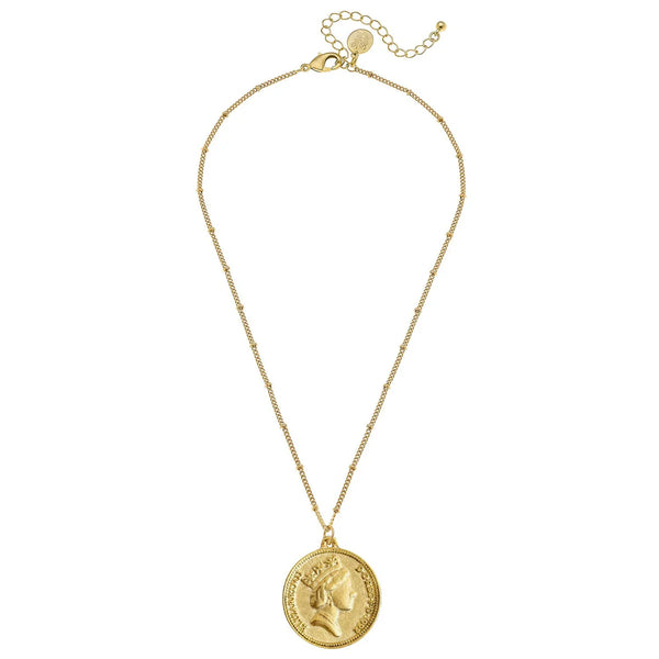 Susan Shaw Dainty Queen Elizabeth II Coin Necklace