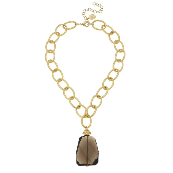 Susan Shaw Elizabeth Quartz Necklace (Brown Quartz)