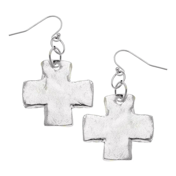 Susan Shaw Silver Cross medium Earrings 1510cs