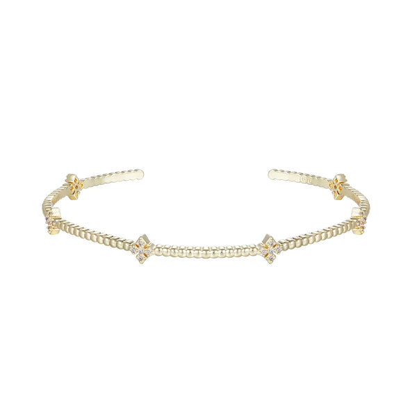 Natalie Wood Radiant Cross Mini Cuff Bracelet in Gold