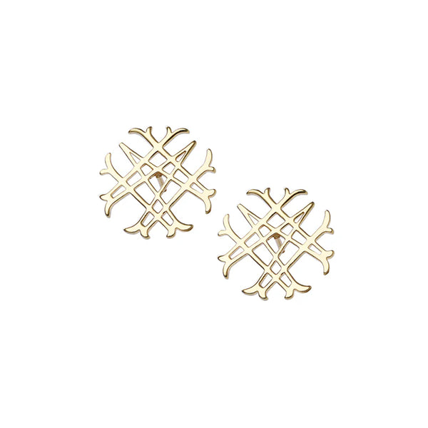 Natalie Wood Designs Logo Stud Earrings Gold